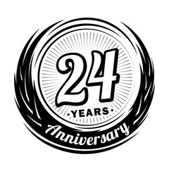 24 years anniversary. Anniversary logo design. Twenty-four years logo.