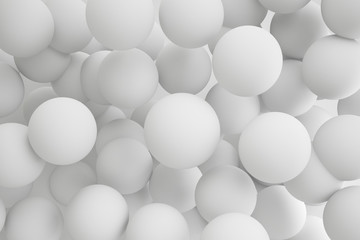 White balls background collection. 3D Rendering - Illustration