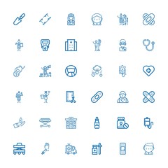 Editable 36 aid icons for web and mobile