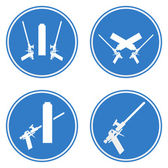 Mounting foam gun symbol. Construction tool equipment logo.