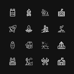 Editable 16 backpack icons for web and mobile