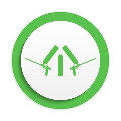 Mounting foam gun symbol. Construction tool equipment logo.