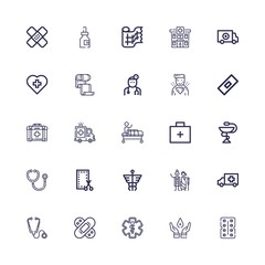 Editable 25 aid icons for web and mobile