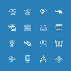 Editable 16 airline icons for web and mobile