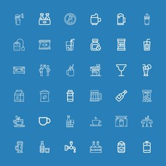 Editable 36 beverage icons for web and mobile