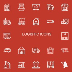 Editable 22 logistic icons for web and mobile