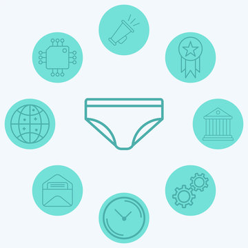Male underwear vector icon sign symbol