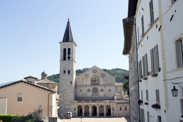 Fototapeta na wymiar Spoleto cathedral. A daily trip between Assisi - Perugia - Spoleto.