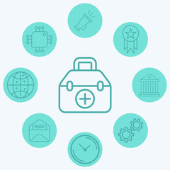 Medical bag vector icon sign symbol