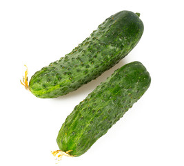 fresh cucumbers isolated on white background