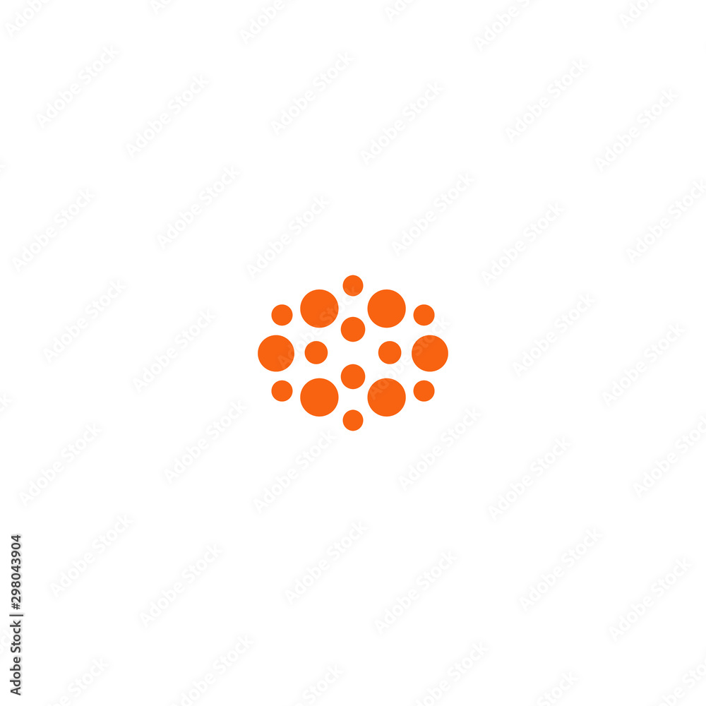 Poster abstract oval logo from circles. company logotype tempate. solar unusual symbol. dots vector badge o