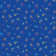 Crédence de cuisine en verre imprimé Petites fleurs Joli motif floral ditsy harmonieux, jolies fleurs dessinées à la main, idéal pour les textiles, l& 39 emballage, les bannières, les papiers peints - conception de surface vectorielle