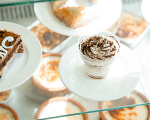 white ice cream with chocolade