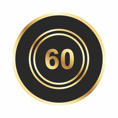 Speed Limit 60 Icon For Your Design,websites and projects.