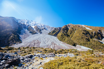Fototapeta na wymiar Hooker Valley Track Mt Cook New Zealand