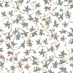 Watercolor seamless pattern. Illustration. Flowers