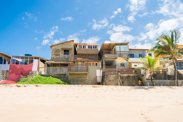 Decaying houses by the beach in Arembepe - Bahia, Brazil