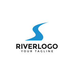 Initial of Letter S River, Creek Logo Design Template