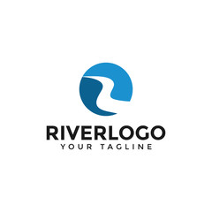 Initial of Letter R River, Creek Logo Design Template