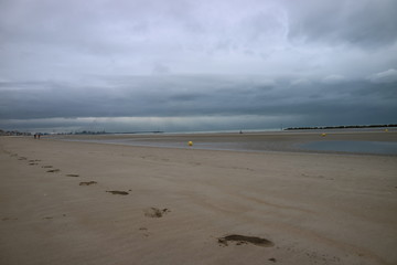 foot steps on the beaches of Dunkirk  