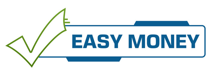 Easy Money Green Blue Tick Mark Borders 