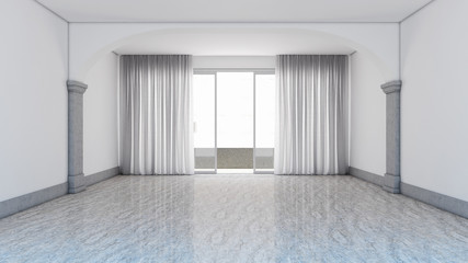 large luxury modern bright interiors empty room illustration 3D rendering computer generated image