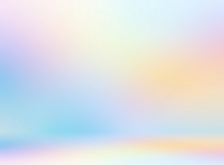 Wonderful studio 3d background. Light painting defocus wall and floor. Blue yellow pink room blurred illustration. Fantastic abstract interior. © avextra