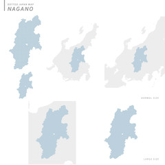 dotted Japan map, Nagano