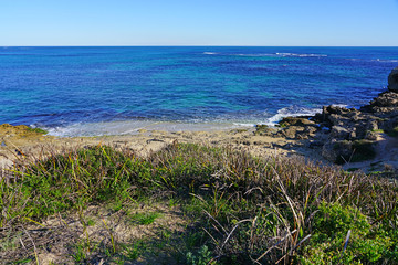 View of the Shoalwater Island Marine Park on the Indian Ocean near Rockingham in Western Australia
