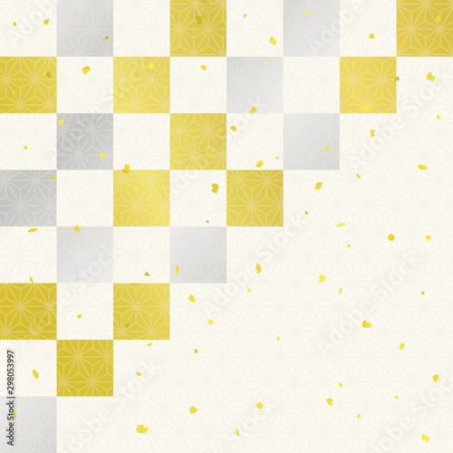 和紙テクスチャと金箔銀箔 Wall Mural Wallpaper Murals Dragontiger8