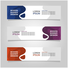 Vector abstract banner design web template set of 3. Abstract geometric background used for letterhead, header, footer, layout, landing page and print media