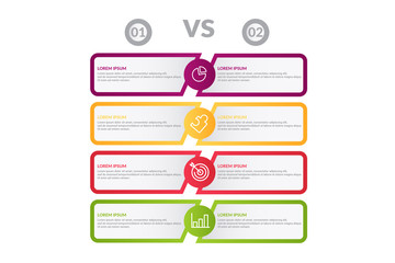 comparison infographic flow chart design . business infographic concept for presentations, banner, workflow layout, comparison diagram, flow chart and how it work