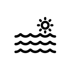 wave sun logo icon vector illustration design template