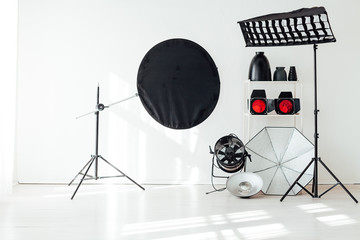 Photo studio equipment accessories photographer flashes red filter