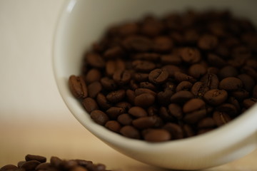 Kaffeetasse mit Kaffeebohnen