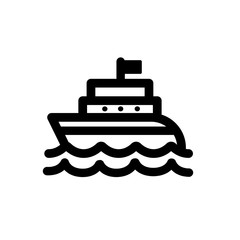 ship boat yacht transportation icon vector illustration logo template