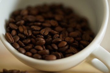 Kaffeetasse mit Kaffeebohnen