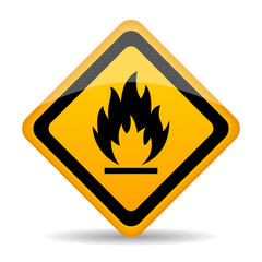 Flammable material vector caution sign
