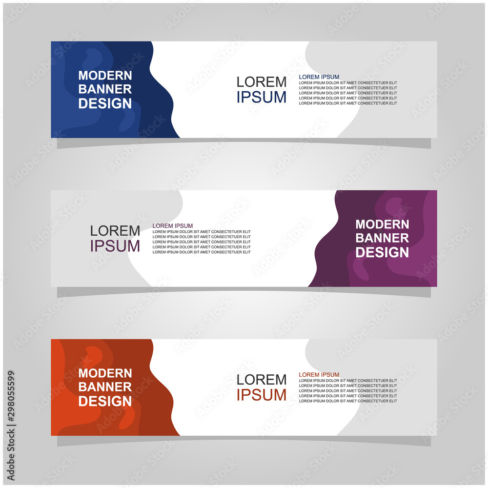 Wall mural vector abstract banner design web template set of 3. abstract geometric background used for letterhe