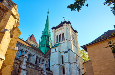 Fototapeta na wymiar St. Pierre Cathedral cathedral in Geneva