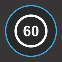 Speed Limit 60 Icon For Your Design,websites and projects.