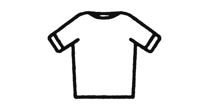 Fashion outline icon animation footage/video. Hand drawn like symbol animated with motion graphic, can be used as loop item, has alpha channel and it's at 4K video resolution.