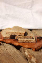 Rusks made of bread. Black bread. Background