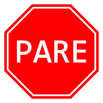 Spanish Stop traffic sign vector illustration