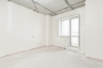 interior of the apartment without decoration in white colors