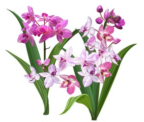 Ground orchid flower vector illustration