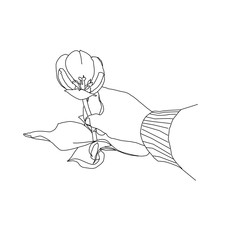 Cogliere un fiore con delicatezza