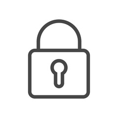Lock icon. Thin lines style isolated on white background. Vector EPS10.