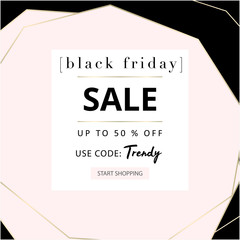 Black Friday  autumn elegant collection trendy chic gold blush background for social media, advertising, banner, invitation card, fashion header, business 