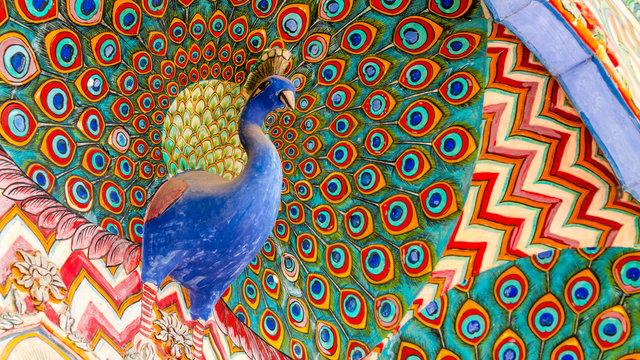 Peacock Gate, Jaipur city palace in Jaipur city, Rajasthan, India